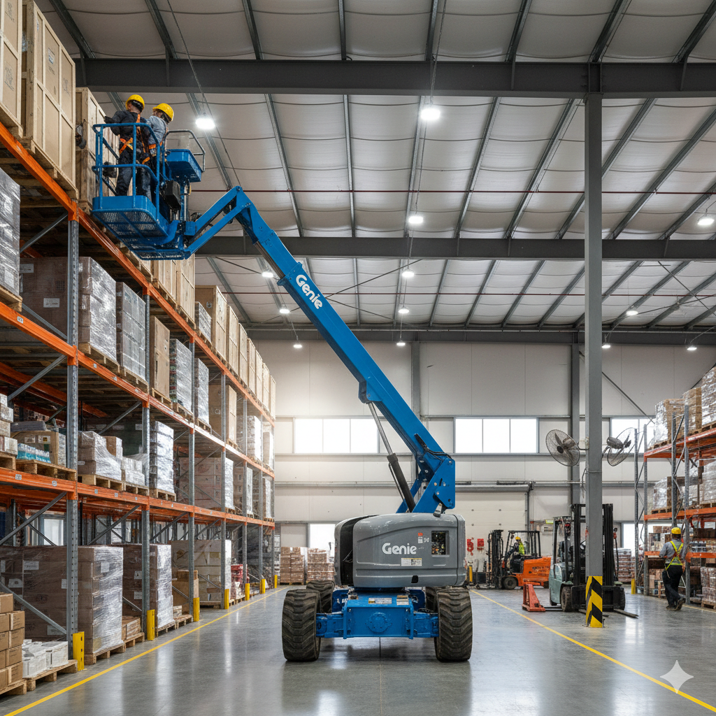 Boom lifts used for construction and façade works